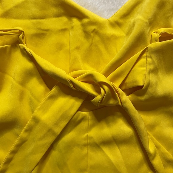 Asos bright yellow woven dress skinny straps and back detail - Picture 3 of 3